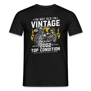 2002 Vintage Birthday Vintage Retro Motorcycle - Men's T-Shirt - black - Front - AI Model Male 178 light (178cm)