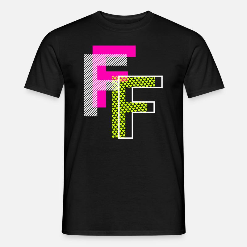 F Buchstabe - Männer T-Shirt - Schwarz