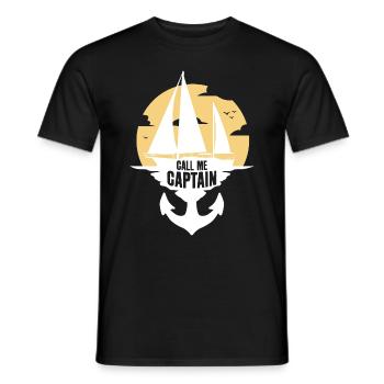 CALL ME CAPTAIN - Männer T-Shirt - Schwarz - Vorne - AI Model Male 178 light (178cm)