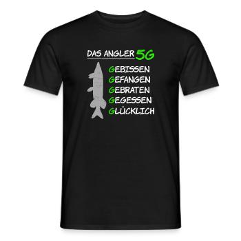 Angler 5G - Männer T-Shirt - Schwarz - Vorne - AI Model Male 178 light (178cm)