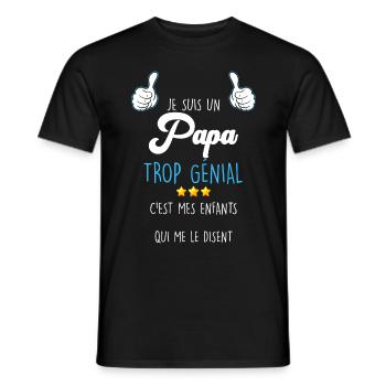 Je Suis Un Papa Trop Génial Cadeau Des Enfants - T-shirt homme - noir - Devant - AI Model Male 178 light (178cm)