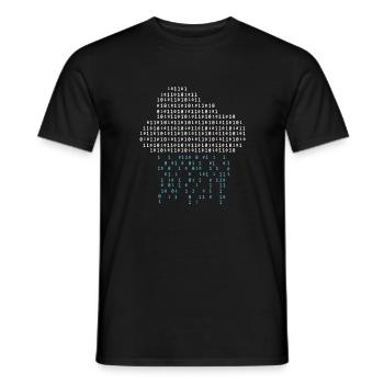 Programmeur de jeu binaire Cloud Rain Nerd Gamer - T-shirt homme - noir - Devant - AI Model Male 178 light (178cm)