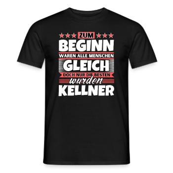 Zum Beginn gleich die besten wurden Kellner - Männer T-Shirt - Schwarz - Vorne - AI Model Male 178 light (178cm)