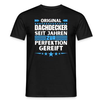 Roofers matured to perfection - Men's T-Shirt - black - Front - AI Model Male 178 light (178cm)