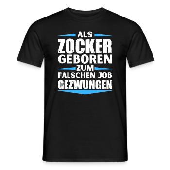 Gambler landed in the wrong job - Men's T-Shirt - black - Front - AI Model Male 178 light (178cm)