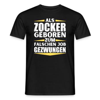 Gambler landed in the wrong job - Men's T-Shirt - black - Front - AI Model Male 178 light (178cm)