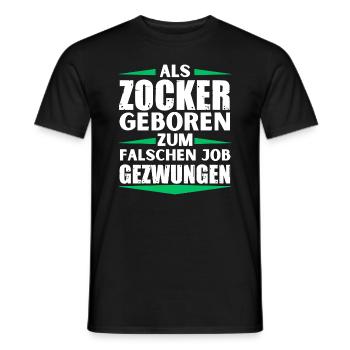 Gambler landed in the wrong job - Men's T-Shirt - black - Front - AI Model Male 178 light (178cm)