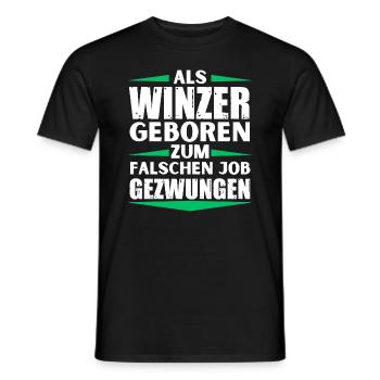 Winzer im falschen Job gelandet - Männer T-Shirt - Schwarz - Vorne - AI Model Male 178 light (178cm)