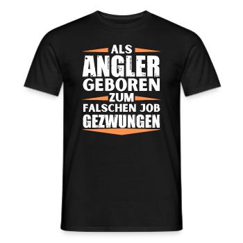 Angler im falschen Job gelandet - Männer T-Shirt - Schwarz - Vorne - AI Model Male 178 light (178cm)