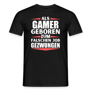 Gamer im falschen Job gelandet - Männer T-Shirt - Schwarz - Vorne - AI Model Male 178 light (178cm)