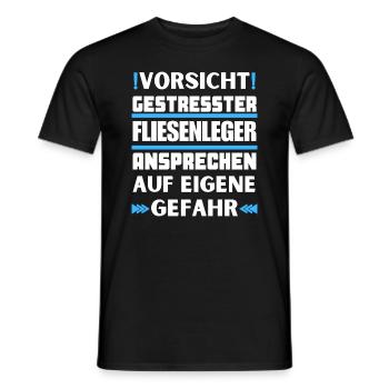 Gestresster Fliesenleger nicht ansprechen! - Männer T-Shirt - Schwarz - Vorne - AI Model Male 178 light (178cm)
