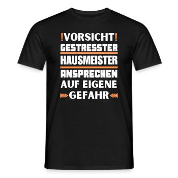 Gestresster Hausmeister nicht ansprechen! - Männer T-Shirt - Schwarz - Vorne - AI Model Male 178 light (178cm)