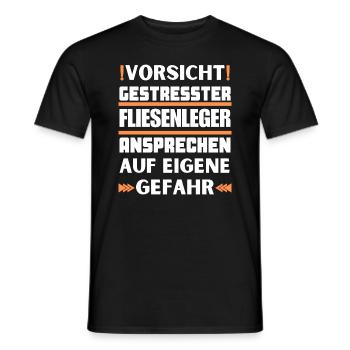 Don't talk to stressed tilers! - Men's T-Shirt - black - Front - AI Model Male 178 light (178cm)