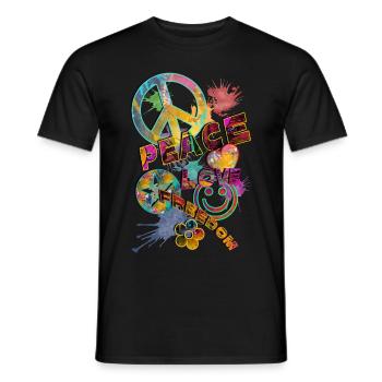 Faites l'amour pas la guerre - T-shirt homme - noir - Devant - AI Model Male 178 light (178cm)