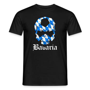 Bayern Totenkopf Geschenk Fussball Heimat stolz - Männer T-Shirt - Schwarz - Vorne - AI Model Male 178 light (178cm)