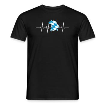 Bavière battement de coeur cadeau fréquence de bière fière - T-shirt homme - noir - Devant - AI Model Male 178 light (178cm)