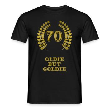 Oldie but Goldie 70 - 70 Jahre Geburtstag Jubiläum - Männer T-Shirt - Schwarz - Vorne - AI Model Male 178 light (178cm)