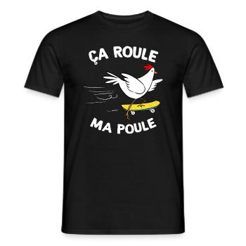 ça roule ma poule Citation Poule Humour - T-shirt homme - noir - Devant - AI Model Male 178 light (178cm)