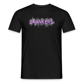 Skankers- DNB D'N'B Drum and Bass, Festival, raver - Männer T-Shirt - Schwarz - Vorne - AI Model Male 178 light (178cm)