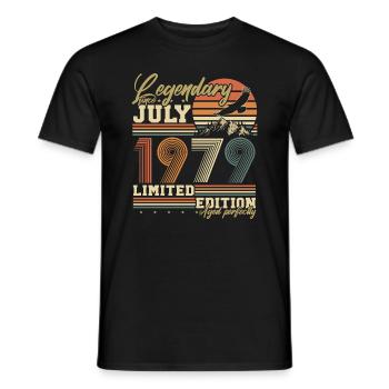 Juillet 1979 Vintage né cadeau d’anniversaire - T-shirt homme - noir - Devant - AI Model Male 178 light (178cm)