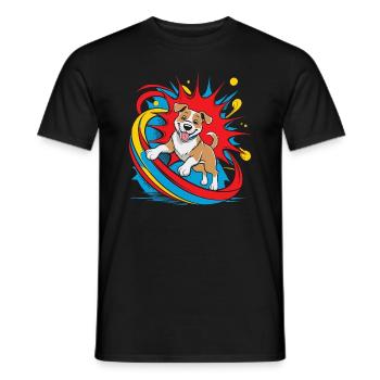 Laughing Dog - Men's T-Shirt - black - Front - AI Model Male 178 light (178cm)