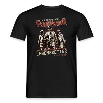 Freiwillige Feuerwehr Lebensretter - Männer T-Shirt - Schwarz - Vorne - AI Model Male 178 light (178cm)