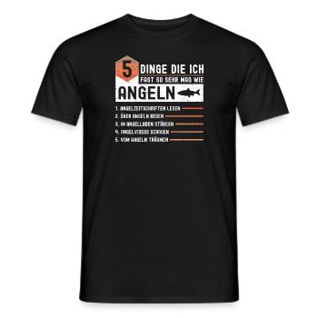 5 Dinge Die Ich Fast So Sehr Mag Wie Angeln - Männer T-Shirt - Schwarz - Vorne - AI Model Male 178 light (178cm)