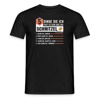 5 Dinge Die Ich Fast So Sehr Mag Wie Schnitzel - Männer T-Shirt - Schwarz - Vorne - AI Model Male 178 light (178cm)