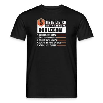 5 Dinge Die Ich Fast So Sehr Mag Wie Bouldern - Männer T-Shirt - Schwarz - Vorne - AI Model Male 178 light (178cm)
