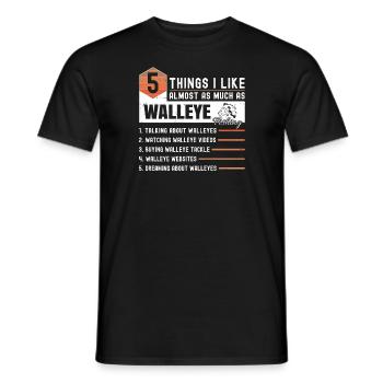 Dictons de pêche Zander - T-shirt homme - noir - Devant - AI Model Male 178 light (178cm)