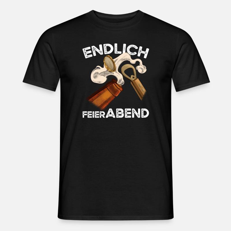 Endlich Feierabend Bier - Männer T-Shirt - Schwarz