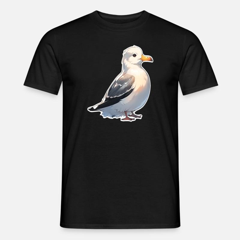 Möwe - Männer T-Shirt - Schwarz