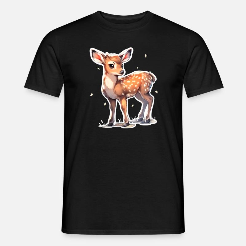 Rehkitz - Männer T-Shirt - Schwarz