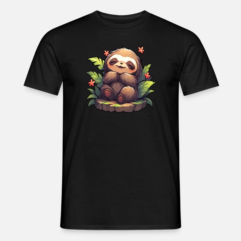 Faultier - Männer T-Shirt - Schwarz