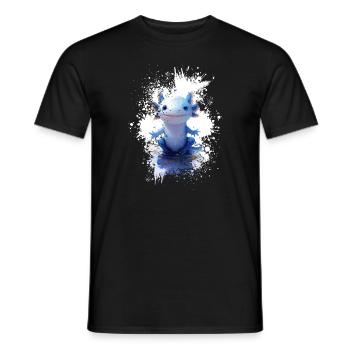 Axolotl Zeichnung - Männer T-Shirt - Schwarz - Vorne - AI Model Male 178 light (178cm)
