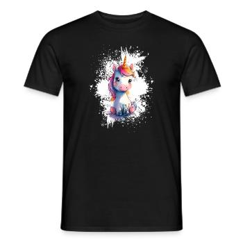 Bébé licorne - T-shirt homme - noir - Devant - AI Model Male 178 light (178cm)