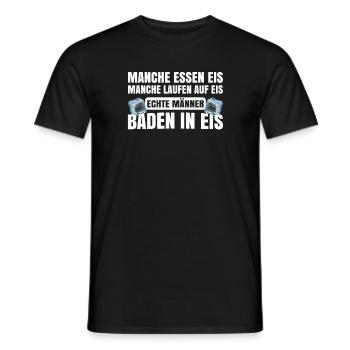 Echte Männer Baden In Eis - Männer T-Shirt - Schwarz - Vorne - AI Model Male 178 light (178cm)