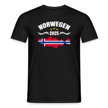 Norwegen Angeltour 2025 - Männer T-Shirt - Schwarz - Vorne - AI Model Male 178 light (178cm)