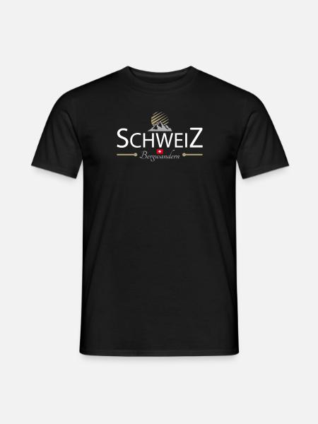 Schweiz Bergwandern - Männer T-Shirt - Schwarz