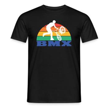 Roue BMX | BMX conducteur | BMX Course - T-shirt homme - noir - Devant - AI Model Male 178 light (178cm)
