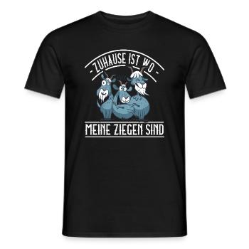 Zuhause ist wo meine Ziegen sind Ziegenbock - Männer T-Shirt - Schwarz - Vorne - AI Model Male 178 light (178cm)