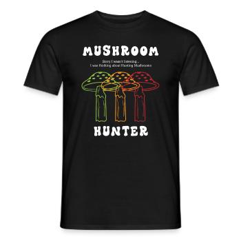 Mushroom Hunting Hobby Vegetables Food - Men's T-Shirt - black - Front - AI Model Male 178 light (178cm)