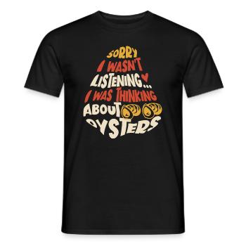 Pensez aux huîtres Fruits de mer Animal Nature - T-shirt homme - noir - Devant - AI Model Male 178 light (178cm)