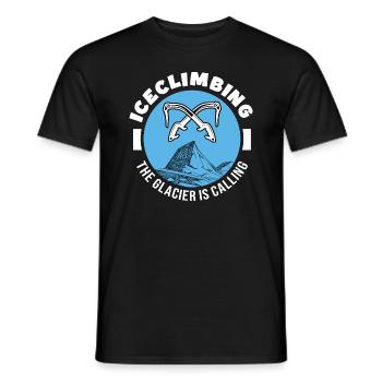 escalade sur glace escalade sur glace le glacier de glace appelle - T-shirt homme - noir - Devant - AI Model Male 178 light (178cm)