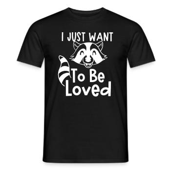 Un raton laveur veut aimer un adorable animal - T-shirt homme - noir - Devant - AI Model Male 178 light (178cm)