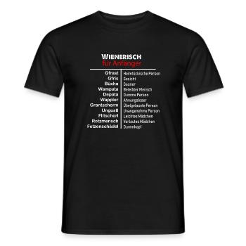 Wienerisch für Anfänger - Austria Mundart Dialekt - Männer T-Shirt - Schwarz - Vorne - AI Model Male 178 light (178cm)