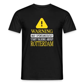 WARNING!: Rotterdam - Männer T-Shirt - Schwarz - Vorne - AI Model Male 178 light (178cm)