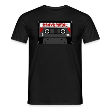 Heavy Metal Kassette - Oldschool - Männer T-Shirt - Schwarz - Vorne - AI Model Male 178 light (178cm)