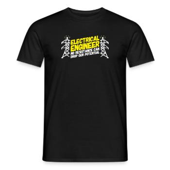 ELECTRICAL ENGINEER: Electrical Engineer Potential - Men's T-Shirt - black - Front - AI Model Male 178 light (178cm)