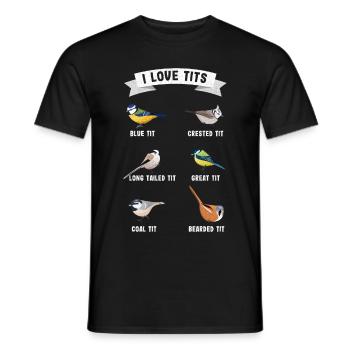 "J'aime les seins" cadeau ornithologie drôle ornithologie - T-shirt homme - noir - Devant - AI Model Male 178 light (178cm)